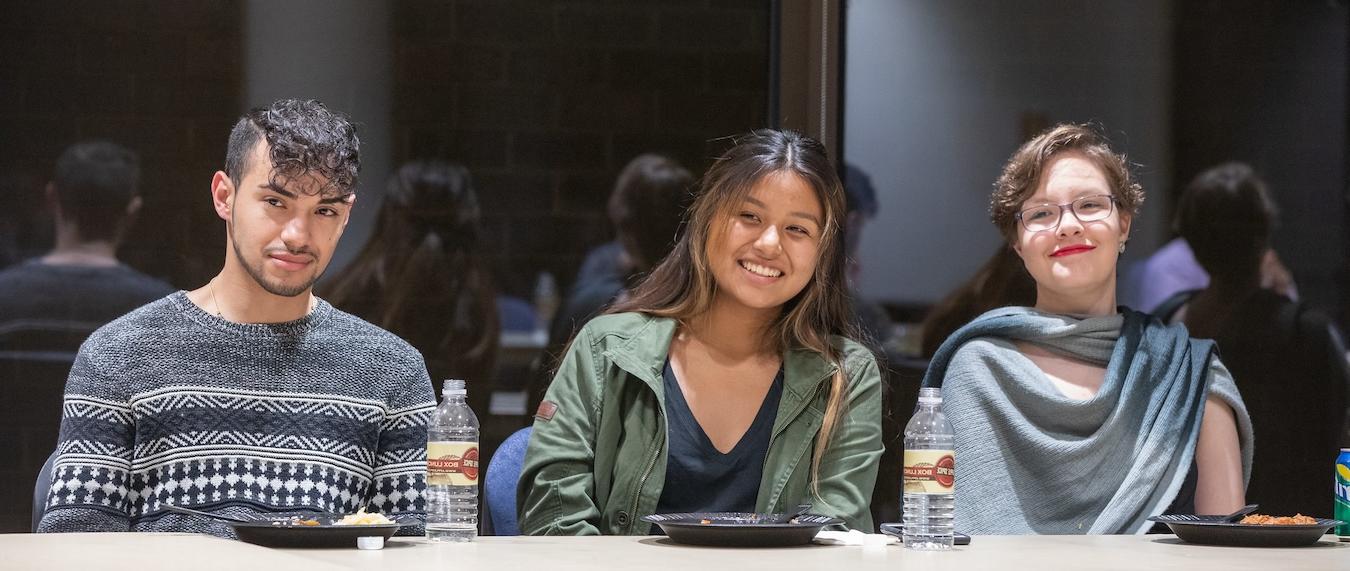 students at a table